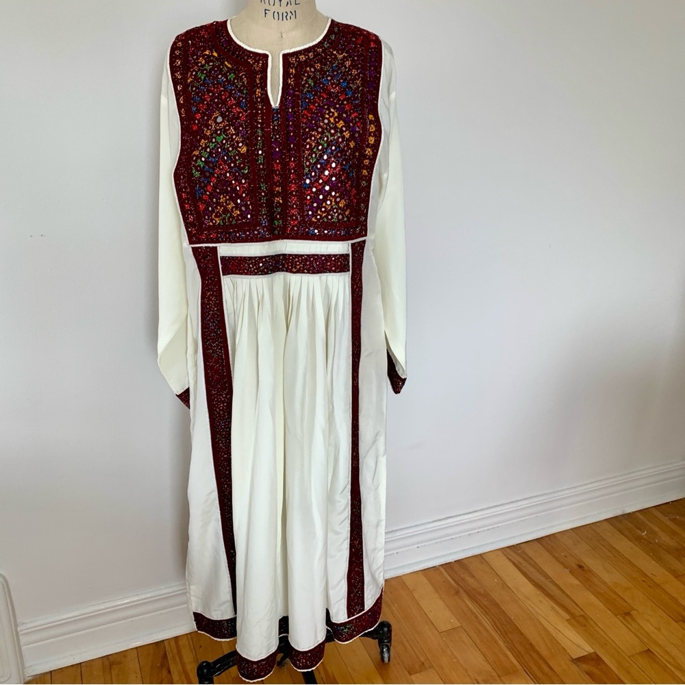 Tatreez Afghan Embroidered Dress Robe